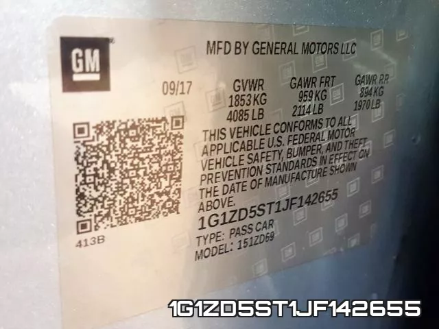 1G1ZD5ST1JF142655 фото 2