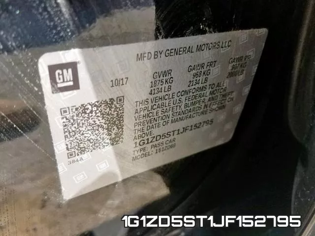 1G1ZD5ST1JF152795 фото 2