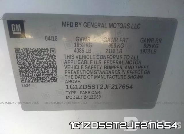 1G1ZD5ST2JF217654 фото 10