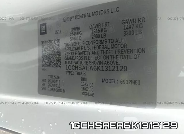 1GCHSAEA6K1312129 фото 10