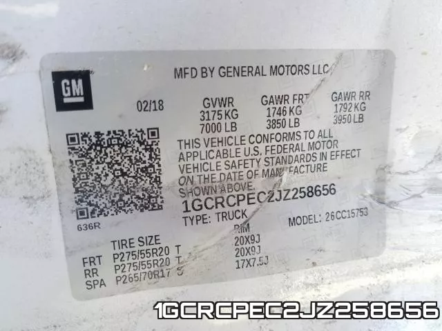 1GCRCPEC2JZ258656 фото 2