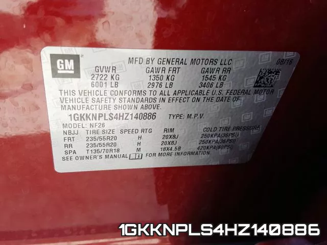 1GKKNPLS4HZ140886 фото 2