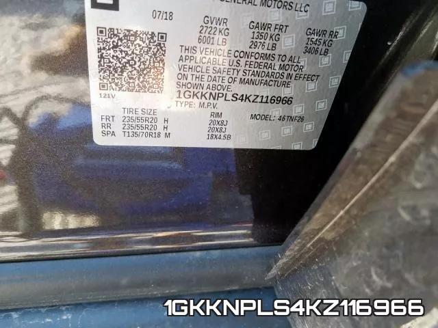 1GKKNPLS4KZ116966 фото 2