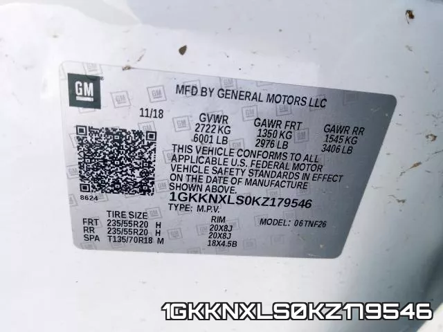 1GKKNXLS0KZ179546 фото 2