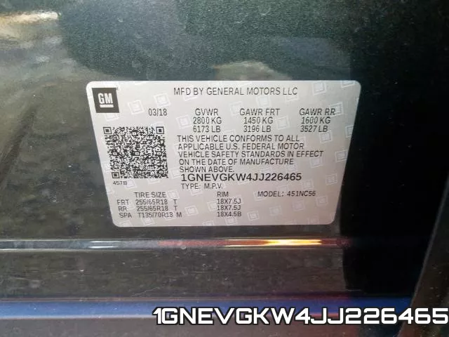 1GNEVGKW4JJ226465 фото 2