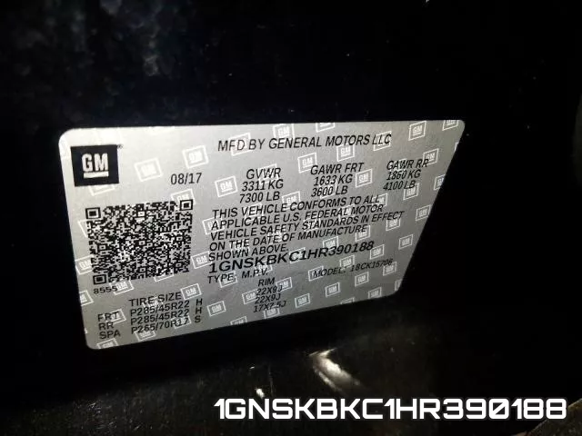 1GNSKBKC1HR390188 фото 2