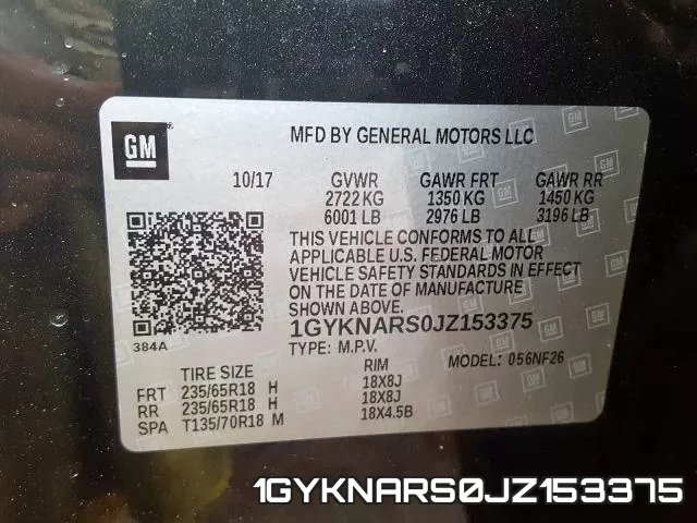 1GYKNARS0JZ153375 фото 2