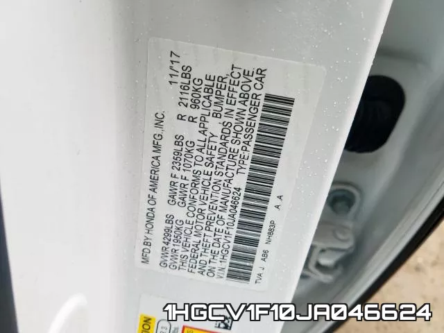 1HGCV1F10JA046624 фото 2