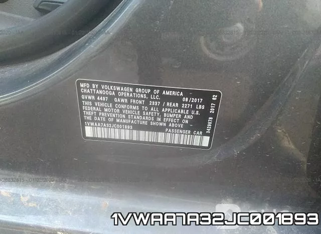 1VWAA7A32JC001893 фото 10