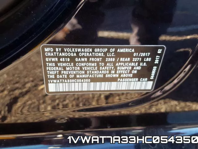 1VWAT7A33HC054350 фото 2