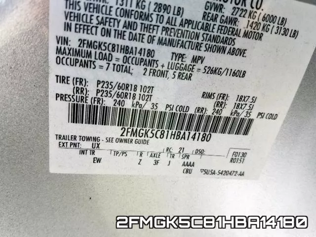 2FMGK5C81HBA14180 фото 2
