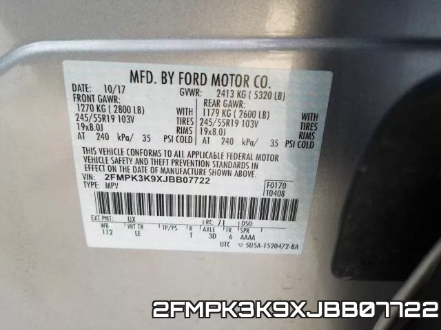 2FMPK3K9XJBB07722 фото 2