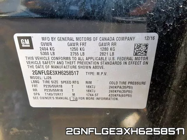 2GNFLGE3XH6258517 фото 2