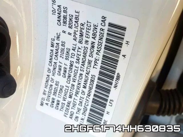 2HGFC1F74HH630835 фото 2
