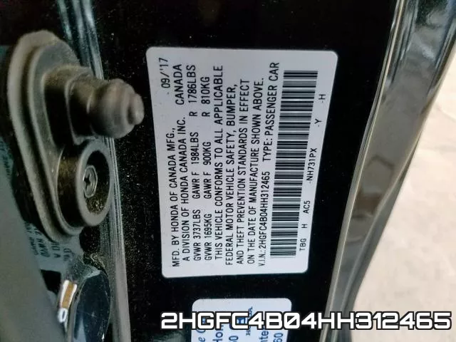 2HGFC4B04HH312465 фото 2