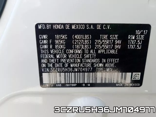 3CZRU5H36JM704977 фото 2