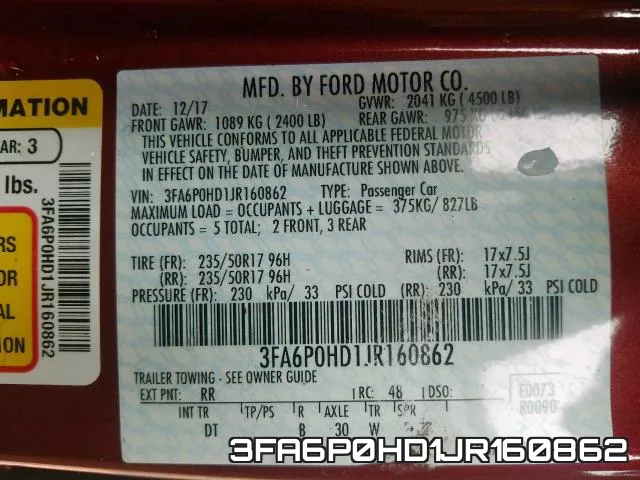 3FA6P0HD1JR160862 фото 2