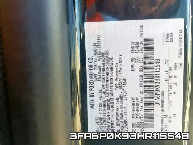 3FA6P0K93HR115548 фото 2