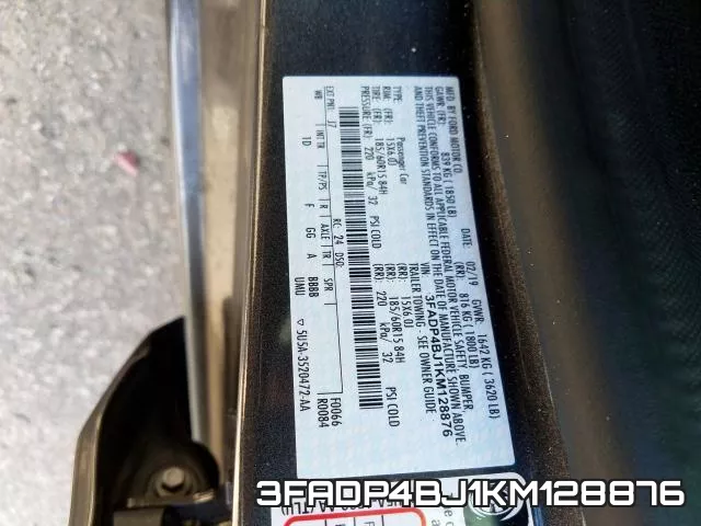 3FADP4BJ1KM128876 фото 2
