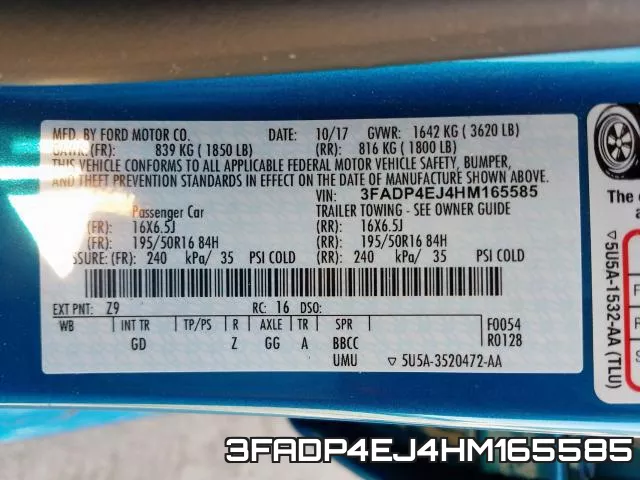 3FADP4EJ4HM165585 фото 2