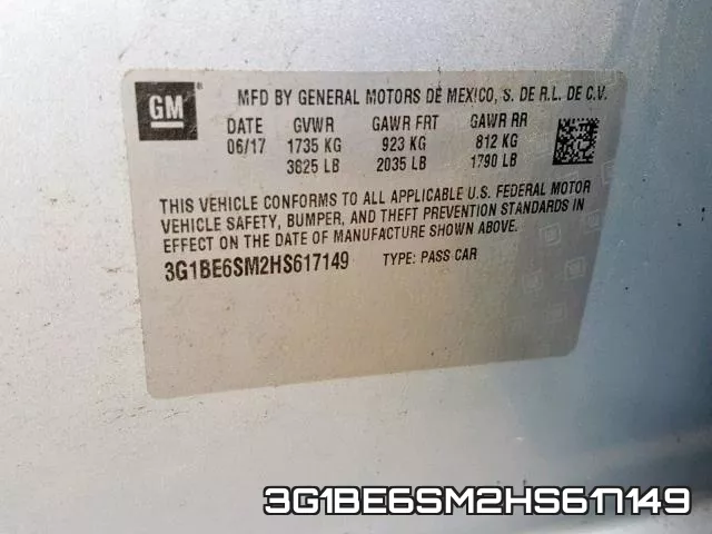 3G1BE6SM2HS617149 фото 2