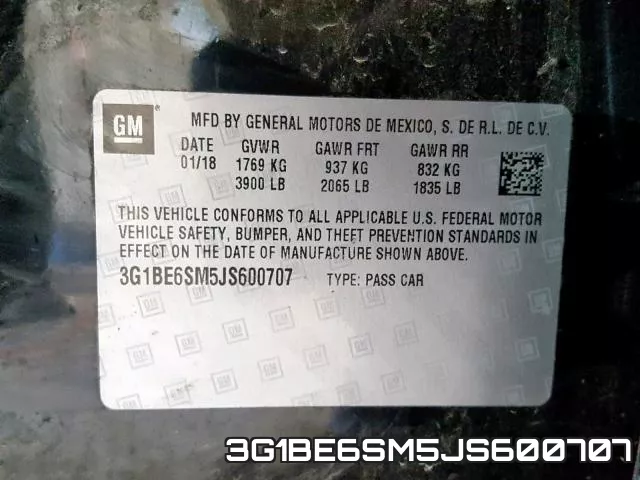 3G1BE6SM5JS600707 фото 2