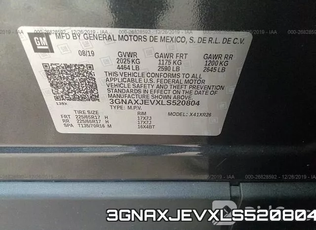 3GNAXJEVXLS520804 фото 10