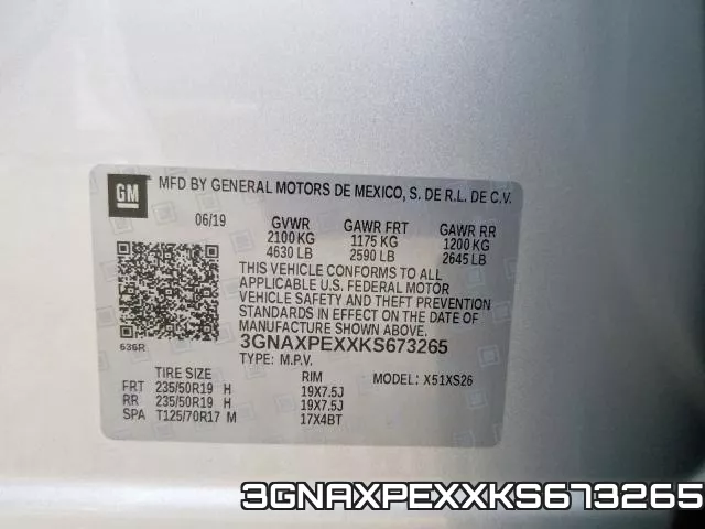 3GNAXPEXXKS673265 фото 2