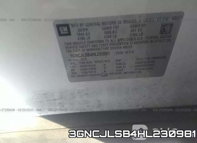 3GNCJLSB4HL230981 фото 10