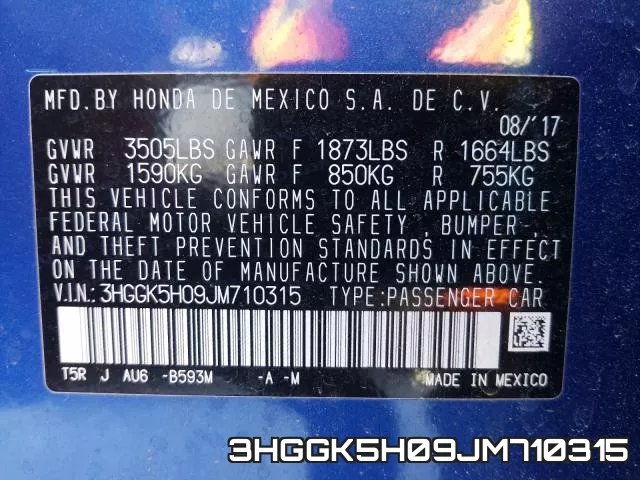 3HGGK5H09JM710315 фото 2