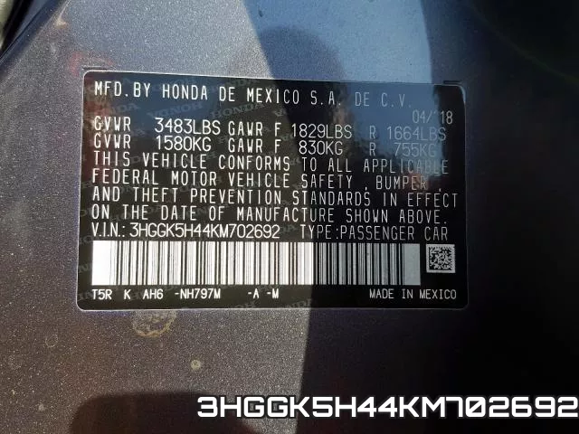 3HGGK5H44KM702692 фото 2