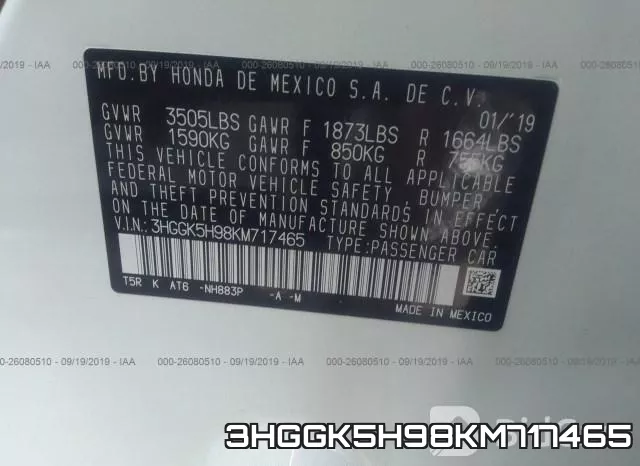 3HGGK5H98KM717465 фото 10
