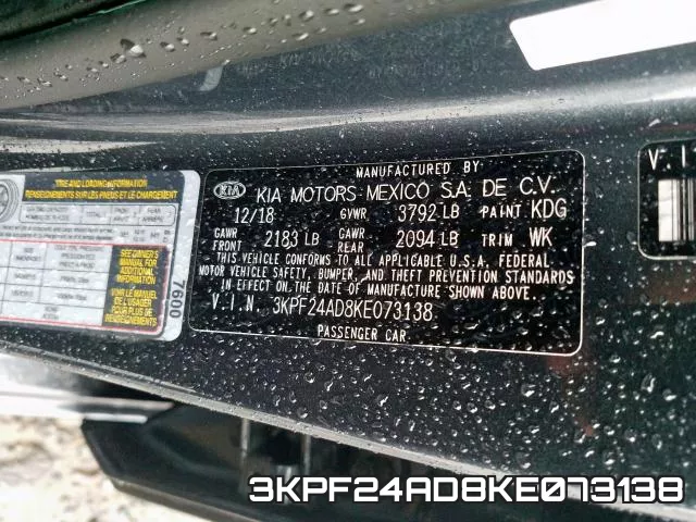3KPF24AD8KE073138 фото 2