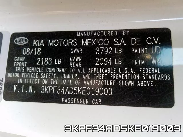 3KPF34AD5KE019003 фото 2