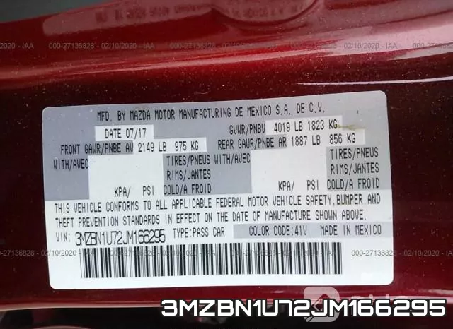 3MZBN1U72JM166295 фото 10