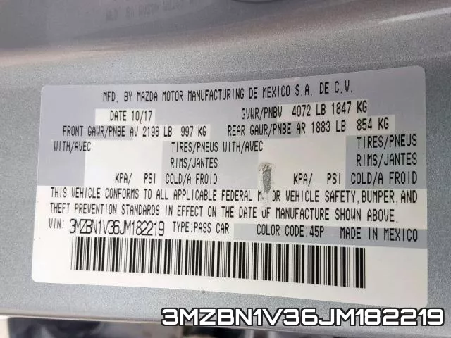3MZBN1V36JM182219 фото 2