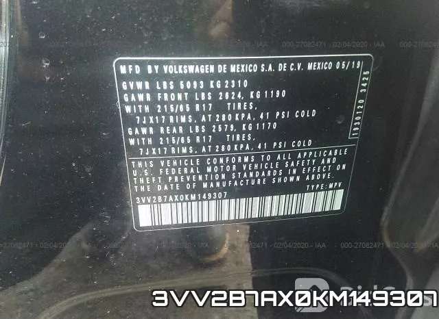3VV2B7AX0KM149307 фото 10