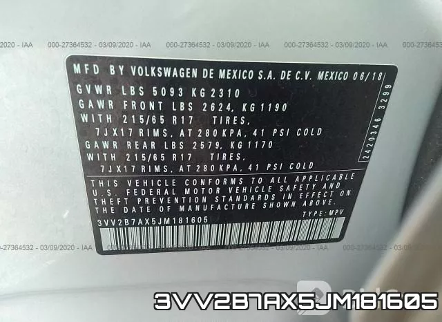 3VV2B7AX5JM181605 фото 10