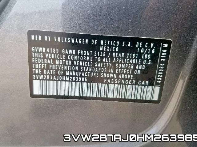 3VW2B7AJ0HM263985 фото 2