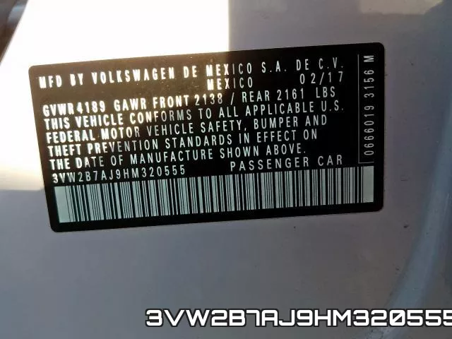 3VW2B7AJ9HM320555 фото 2