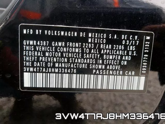 3VW4T7AJ8HM336476 фото 2