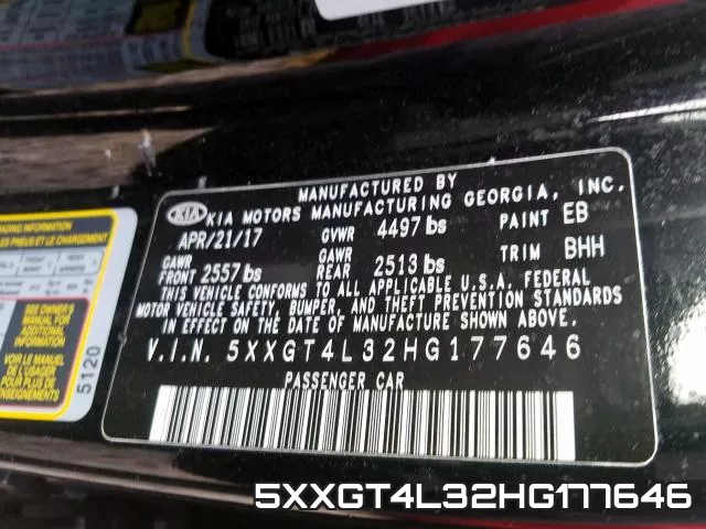 5XXGT4L32HG177646 фото 2