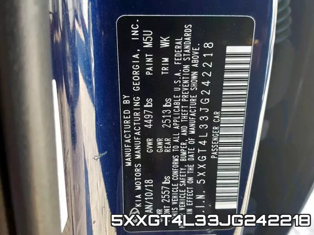 5XXGT4L33JG242218 фото 2