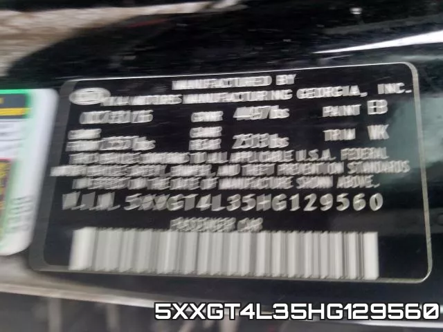 5XXGT4L35HG129560 фото 2