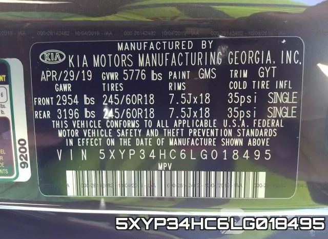 5XYP34HC6LG018495 фото 10