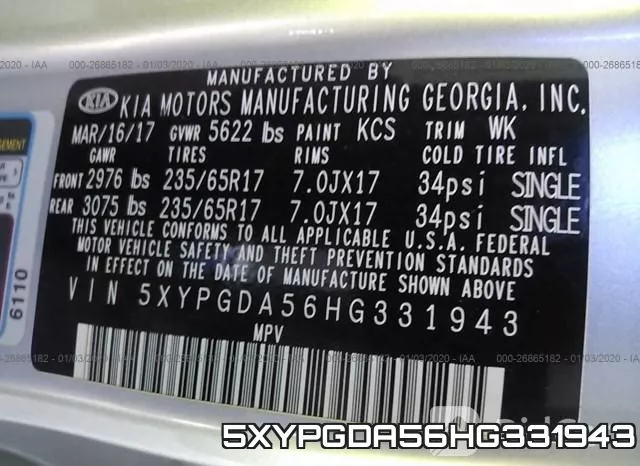 5XYPGDA56HG331943 фото 10