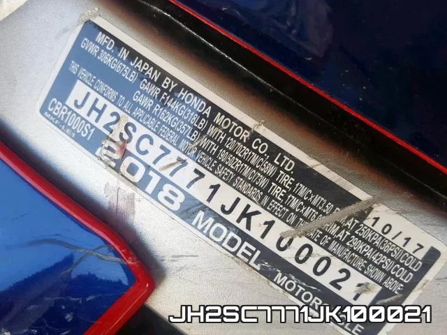 JH2SC7771JK100021 фото 2
