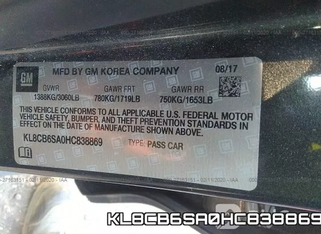 KL8CB6SA0HC838869 фото 10