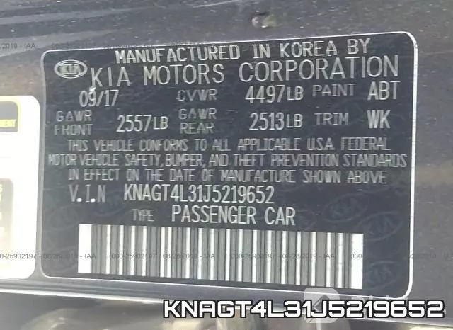 KNAGT4L31J5219652 фото 10