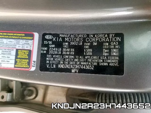 KNDJN2A23H7443652 фото 2